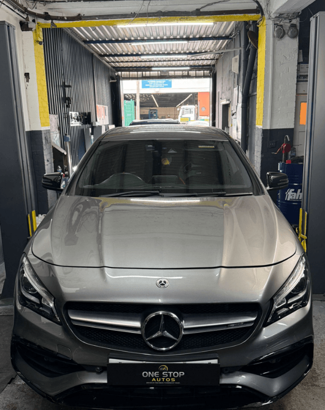Mechanic working on a car