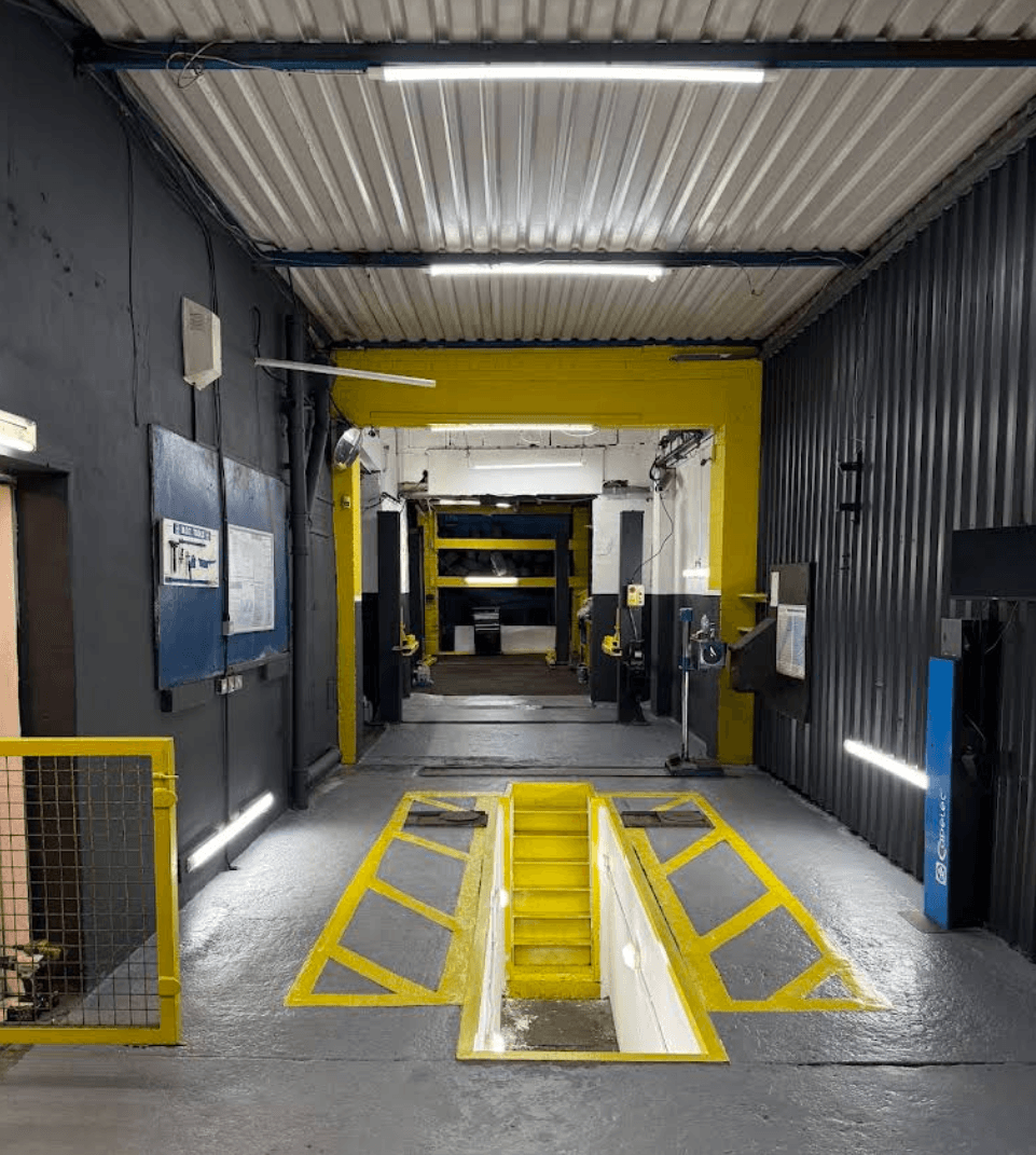 Mechanic working on a car