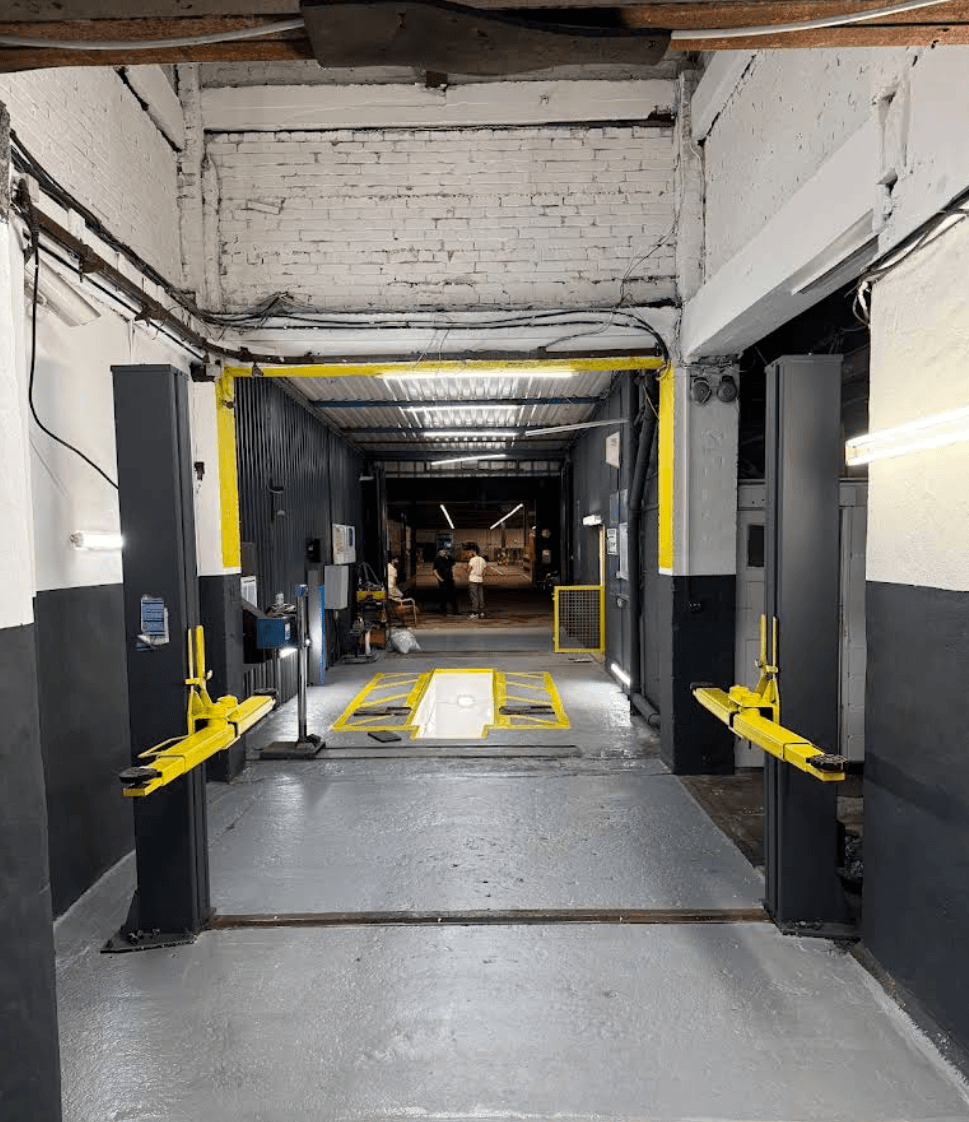 Mechanic working on a car