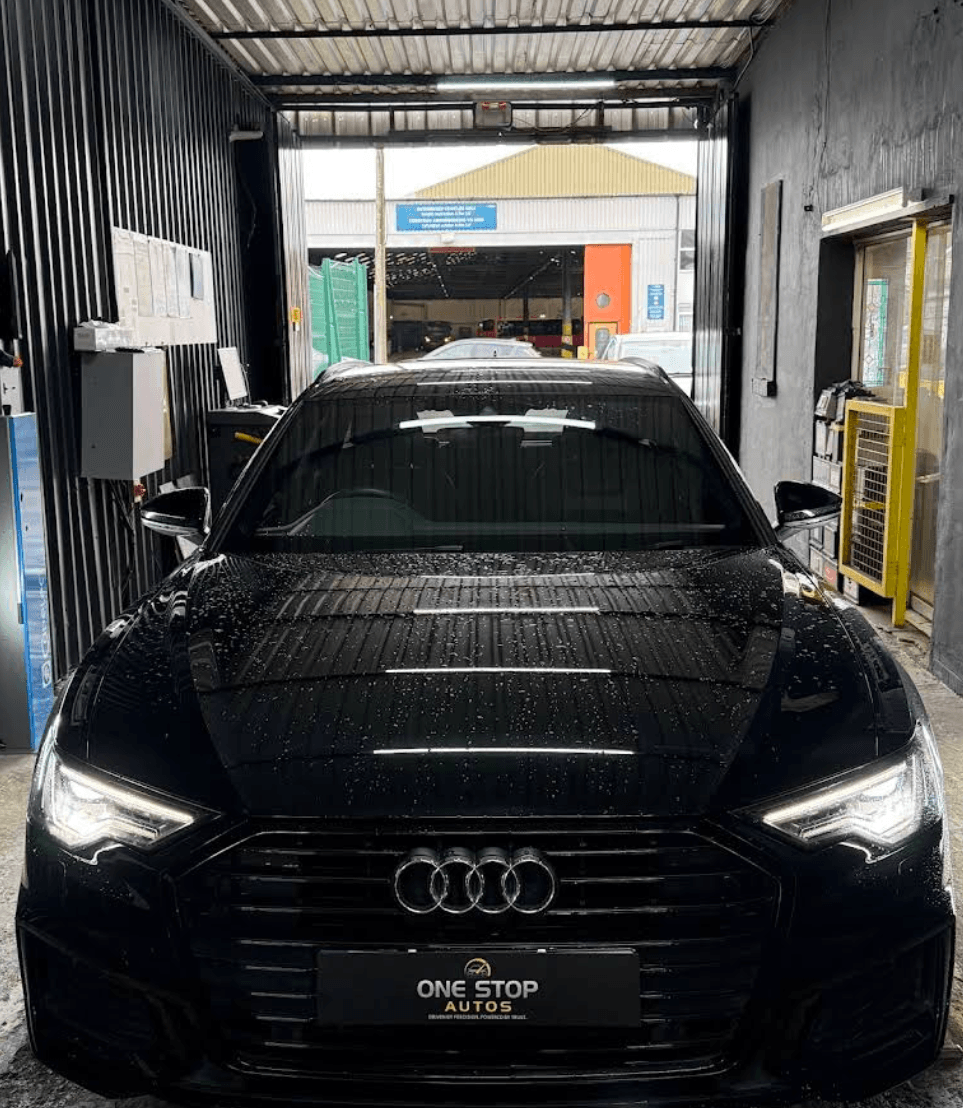 Mechanic working on a car