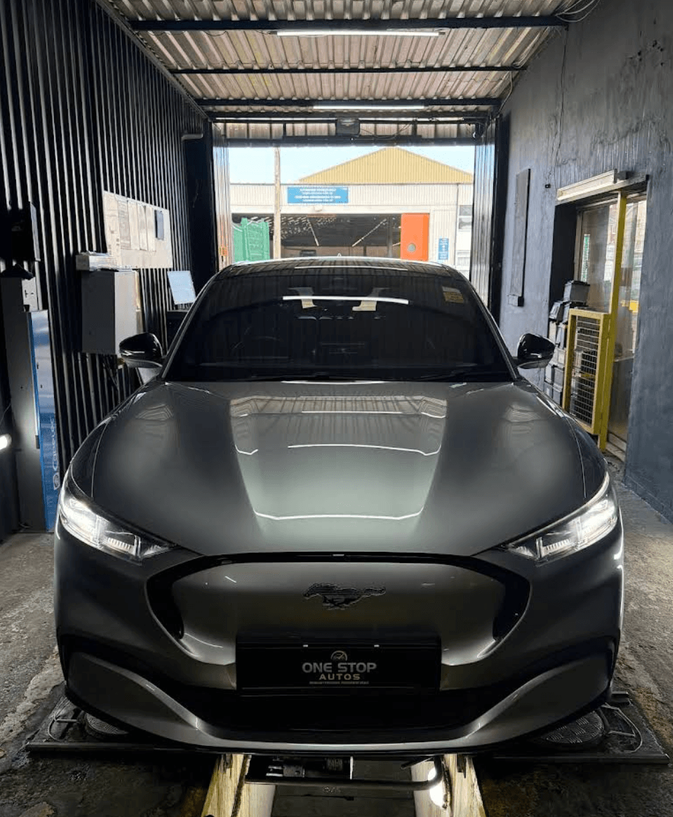 Mechanic working on a car